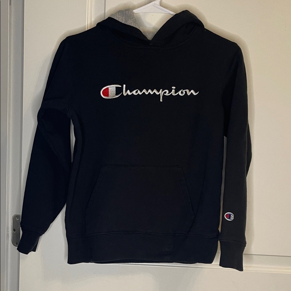 Champion Kids Black Hoodie, Large, P2P 18”